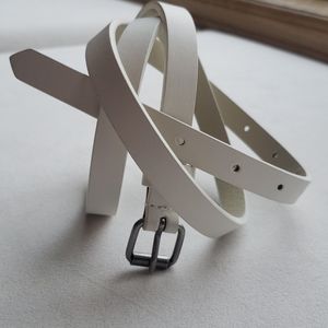 White faux leather belt #1